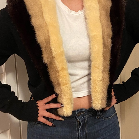Vintage rabbit fur cardigan 1950-1960 - Picture 4 of 14